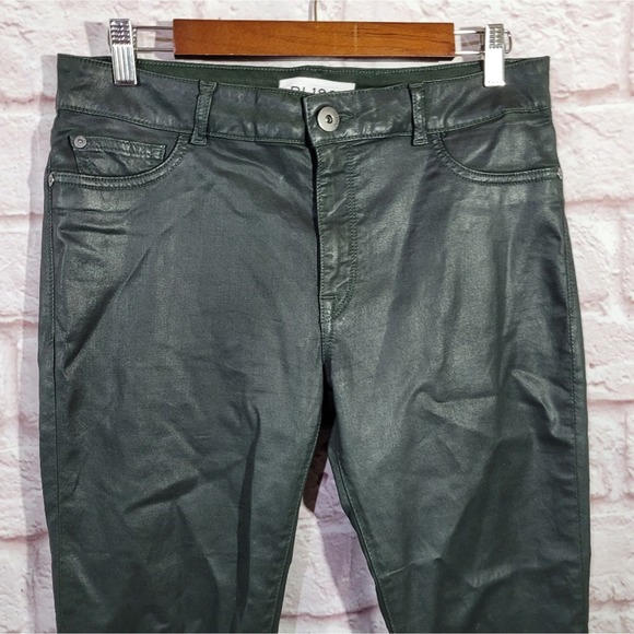 DL1961 Margaux Thicket Green High Rise Raw Hem Instasculpt Ankle Skinny Jeans - Picture 2 of 14